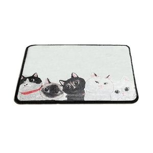 Covoras pentru baie Angry Cats, Alb-Negru, 40X60 cm imagine