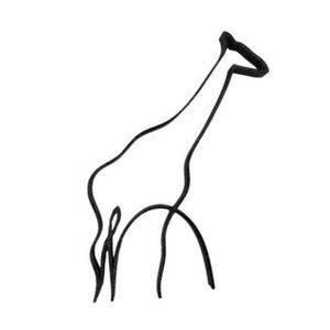 Decoratiune minimalista cu forma de girafa, pentru decor modern, 150x110x15 mm imagine
