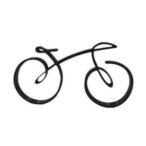 Bicicleta minimalista pentru design interior, tehnica single line, negru sparkle, 150x80x15 mm imagine