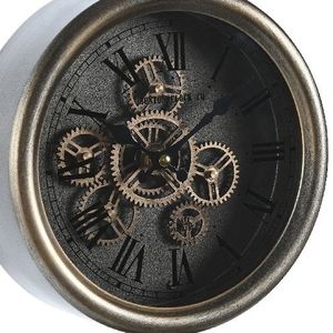 Ceas de masa din metal gri antichizat 21x21x51.5 cm imagine
