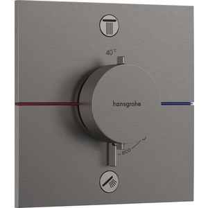 Baterie cada - dus termostatata Hansgrohe ShowerSelect Comfort E cu 2 functii montaj incastrat necesita corp ingropat negru periat imagine
