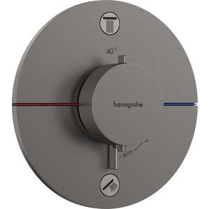 Baterie cada - dus termostatata Hansgrohe ShowerSelect Comfort S cu 2 functii montaj incastrat necesita corp ingropat negru periat imagine