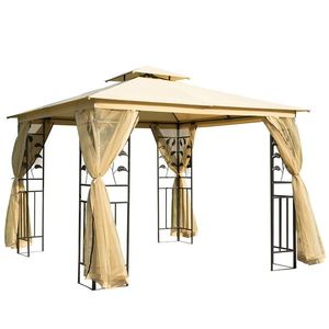 Pavilion de gradina de lux Outsunny 3x3 m, galben | Aosom RO imagine
