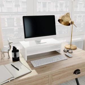 vidaXL Suport monitor, alb extralucios, 42x24x13 cm, lemn prelucrat imagine