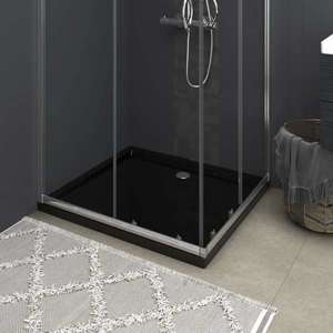 vidaXL Cădiță de duș dreptunghiulară din ABS, negru, 80x90 cm imagine