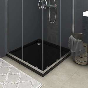 vidaXL Cădiță de duș pătrată din ABS, negru, 90x90 cm imagine