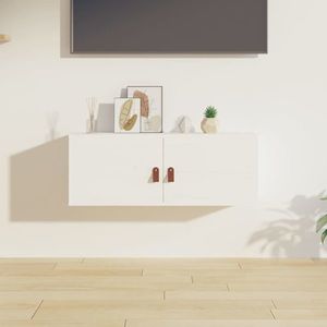 vidaXL Dulap de perete, alb, 80x30x30 cm, lemn masiv de pin imagine