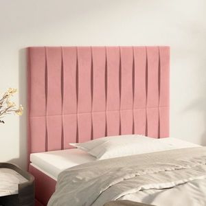 vidaXL Tăblii de pat, 2 buc, roz, 100x5x78/88 cm, catifea imagine