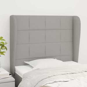 vidaXL Tăblie de pat cu aripioare gri deschis 83x23x118/128 cm textil imagine