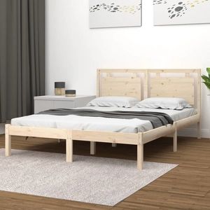vidaXL Cadru de pat, 140x200 cm, lemn masiv imagine