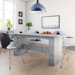 vidaXL Masă de bucătărie, gri beton, 180x90x76 cm, lemn prelucrat imagine