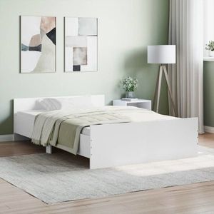 vidaXL Cadru de pat cu tăblie, alb, 120x200 cm imagine