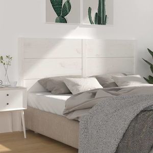 vidaXL Tăblie de pat, alb, 186x4x100 cm, lemn masiv de pin imagine