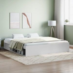 vidaXL Cadru de pat, alb, 180x200 cm, Super King Size imagine