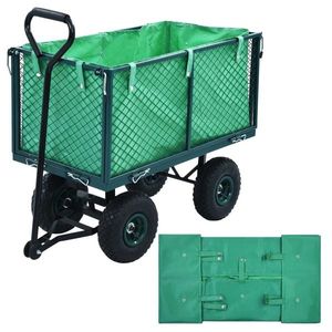 vidaXL Căptușeală cărucior de grădină, verde, material textil imagine