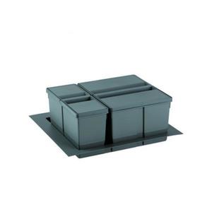 Cos de gunoi gri orion incorporabil in sertar, cu 2 recipiente, pentru corp de 600 mm latime - Maxdeco imagine