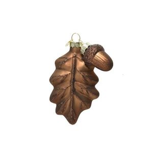 Glob Leaf w acorn, Decoris, 7x2x10.5 cm, sticla, maro imagine