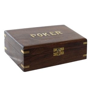 Cutie Poker din lemn de fag maro 19x12x7 cm imagine