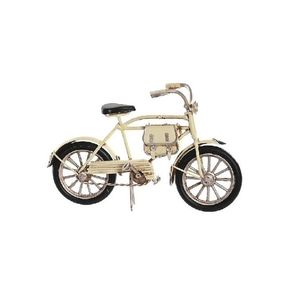 Macheta bicicleta din metal alb 16x9 cm imagine