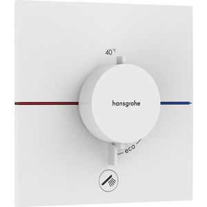 Baterie cada - dus termostatata Hansgrohe ShowerSelect Comfort E cu montaj incastrat necesita corp ingropat alb mat imagine