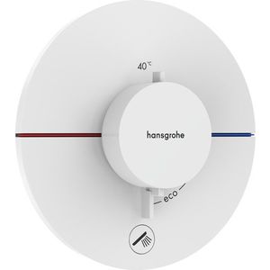 Baterie cada - dus termostatata Hansgrohe ShowerSelect Comfort S cu montaj incastrat necesita corp ingropat alb mat imagine