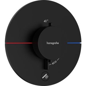 Baterie cada - dus termostatata Hansgrohe ShowerSelect Comfort S cu montaj incastrat necesita corp ingropat negru mat imagine