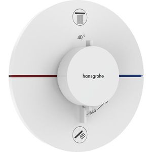 Baterie cada - dus termostatata Hansgrohe ShowerSelect Comfort S cu 2 functii montaj incastrat necesita corp ingropat alb mat imagine