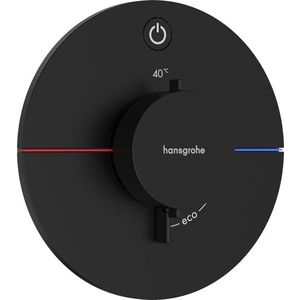 Baterie dus termostatata Hansgrohe ShowerSelect Comfort S On/Off cu montaj incastrat necesita corp ingropat negru mat imagine