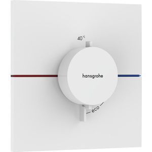 Baterie dus termostatata Hansgrohe ShowerSelect Comfort E cu montaj incastrat necesita corp ingropat alb mat imagine