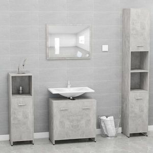 vidaXL Set de mobilier de baie, gri beton, lemn prelucrat imagine