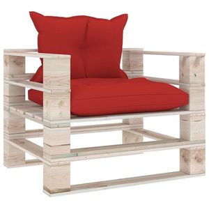 vidaXL Pernă pentru canapea din paleți, roșu, 80 x 80 x 10 cm imagine