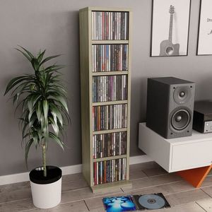 vidaXL Dulap CD-uri, stejar sonoma, 21x20x88 cm, lemn compozit imagine