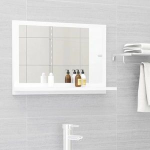 vidaXL Oglindă de baie, alb, 60x10, 5x37 cm, lemn prelucrat imagine