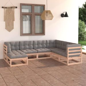 vidaXL Set mobilier de grădină cu perne, 7 piese, lemn masiv de pin imagine