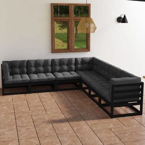 vidaXL Set mobilier grădină cu perne, 7 piese, lemn masiv pin imagine