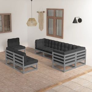 vidaXL Set mobilier de grădină cu perne, 8 piese, lemn masiv de pin imagine