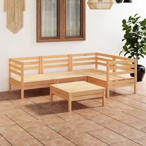 vidaXL Set mobilier de grădină, 5 piese, lemn masiv de pin imagine