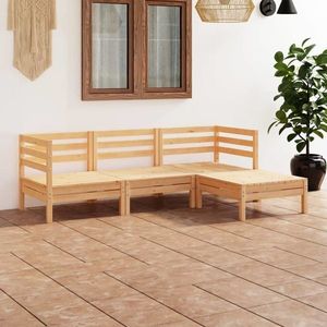 vidaXL Set mobilier de grădină, 4 piese, lemn masiv de pin imagine