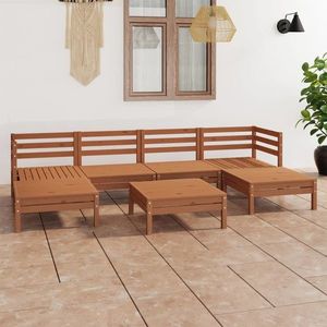 vidaXL Set mobilier grădină, 7 piese, maro miere, lemn masiv de pin imagine