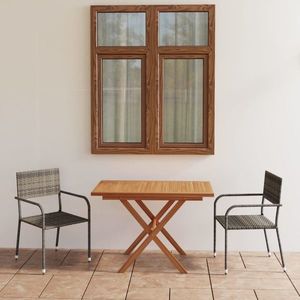 vidaXL Set mobilier grădină, 3 piese, poliratan și lemn masiv acacia imagine