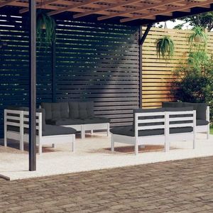 vidaXL Set mobilier de grădină cu perne, 8 piese, antracit, lemn pin imagine