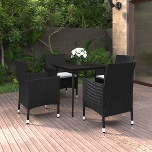 vidaXL Set mobilier de grădină cu perne 5 piese poliratan & sticlă imagine