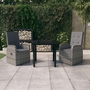 vidaXL Set de mobilier pentru grădină, cu perne, 3 piese, gri imagine