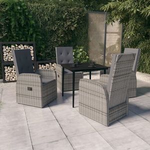 vidaXL Set de mobilier pentru grădină, cu perne, 5 piese, gri imagine