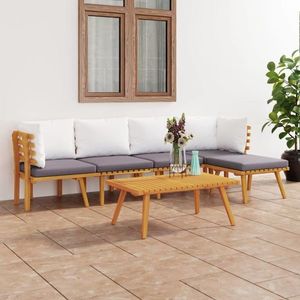 vidaXL Set mobilier de grădină cu perne, 6 piese, lemn masiv acacia imagine