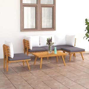 vidaXL Set mobilier de grădină cu perne, 6 piese, lemn masiv acacia imagine