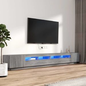 vidaXL Set dulapuri TV cu LED, 3 piese, gri sonoma, lemn prelucrat imagine