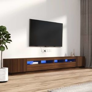 vidaXL Set dulapuri TV cu LED, 3 piese, stejar maro, lemn prelucrat imagine