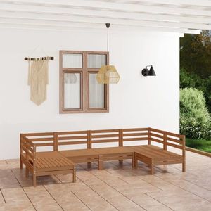 vidaXL Set mobilier de grădină, 6 piese, maro miere, lemn masiv de pin imagine