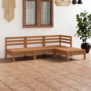 vidaXL Set mobilier de grădină, 4 piese, maro miere, lemn masiv de pin imagine